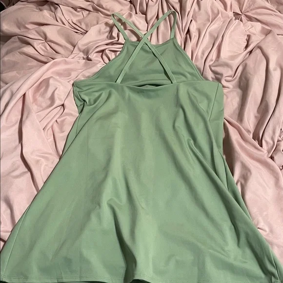 Madewell 2.0 MWL Flex Fitness Dress NWOT Mint Green Size Med Strappy Criss Cross - Picture 4 of 11